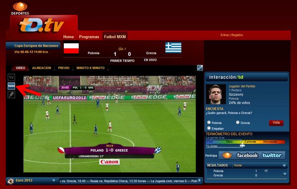 Partidos de la Euro online