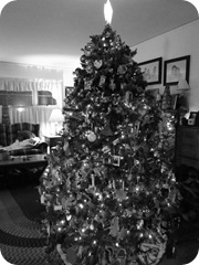 Our Christmas Decorations bw tree