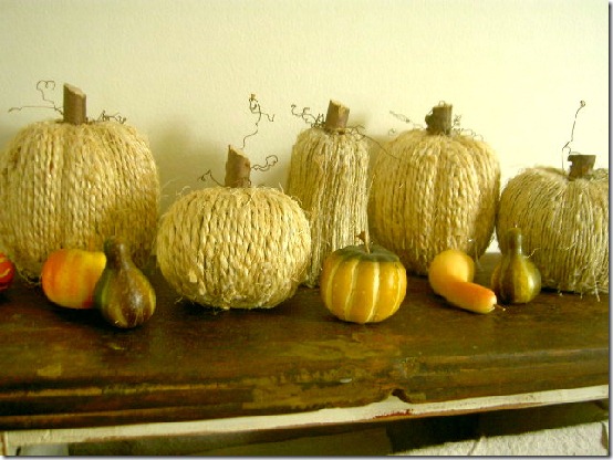 diy projects with jute--make jute wrapped pumpkins for fall