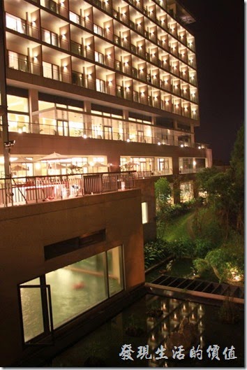 南投雲品酒店的夜景。 