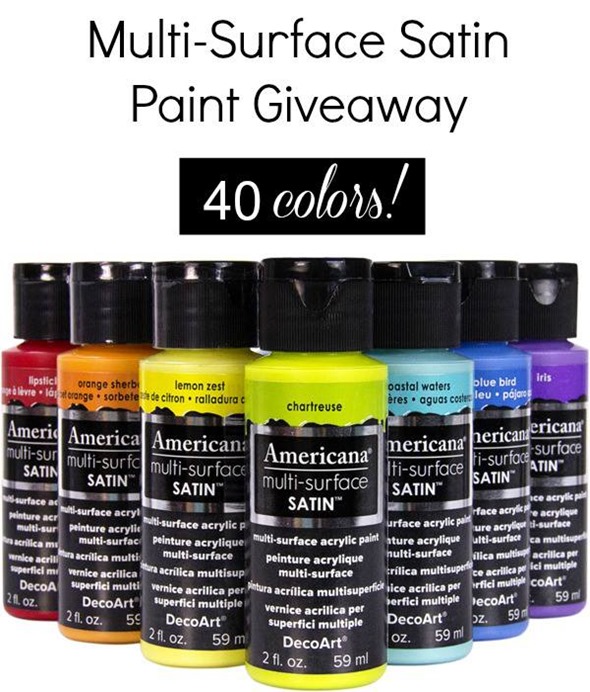 #Decoart Americana Multi-Surface Satin Paint Giveaway 40 colors!!! #giveaway #ad
