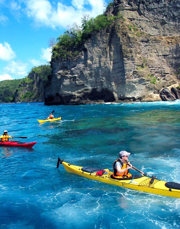 Kayaking in the waters of St. Lucia.