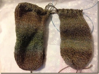 worsted socks almost done