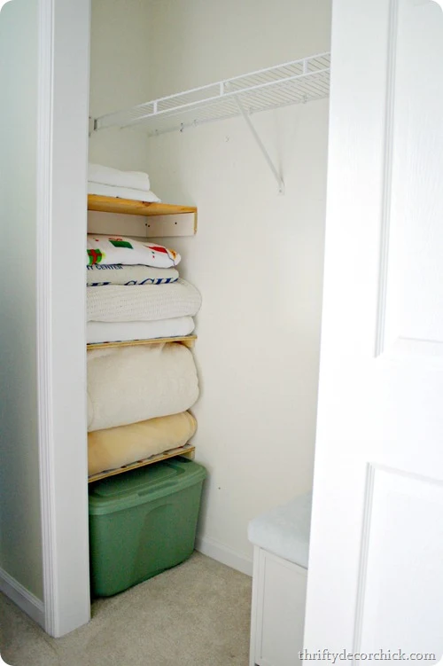 using wasted space on side of the closet