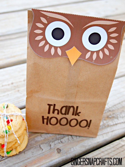 owl thank you bag cute