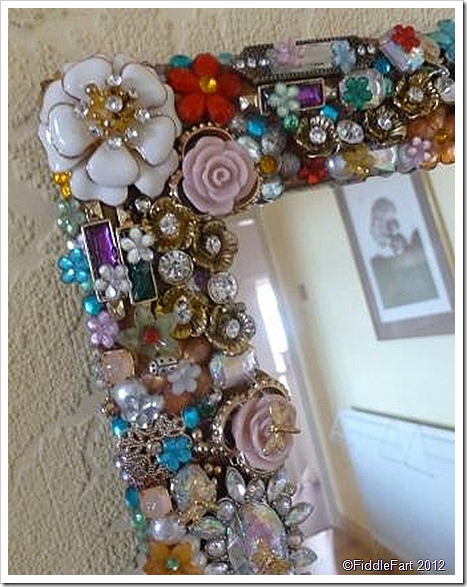 Jewelled Mirror Upcycled Mirror recycled Mirror 