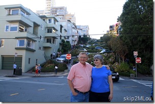 Oct 19, 2013: Ken and Mary Lou at the bottom of the crooked section of Lombard St