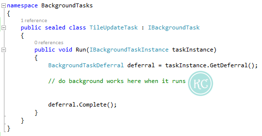6. Write code to run the background task