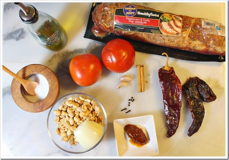 Ingredients needed for Pork Tenderloin in Peanut Sauce