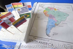 Map and Flags of South America