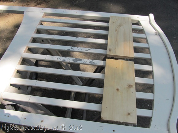 cutting a crib to make a bench