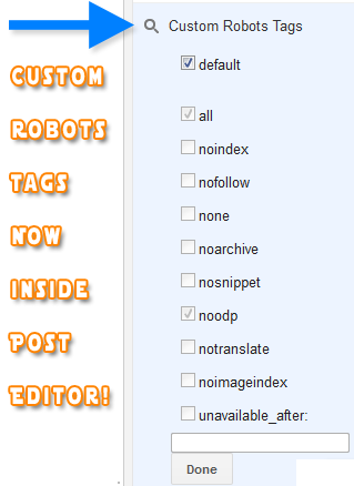 custom robots tags in blogger