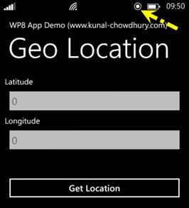 Windows Phone 8 Geo Location Demo