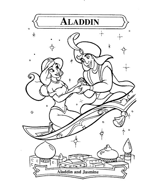 Dibujo de Aladdin y Jasmine