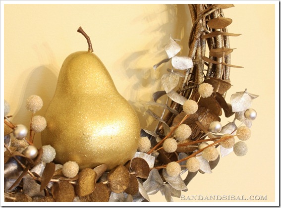 DIY Glitter Glamour- Glittered Pear Wreath 
