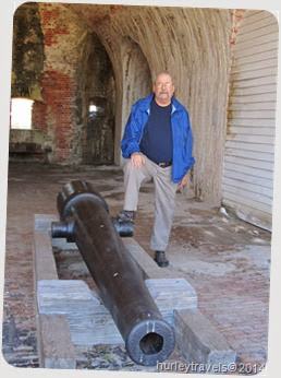 Jerry at the canon in Fort Morgan, Alabama.