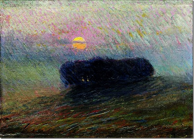 Umberto Boccioni -Paesaggio al tramonto, 1906