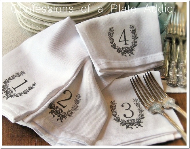 CONFESSIONS OF A PLATE ADDICT Numbered Napkins