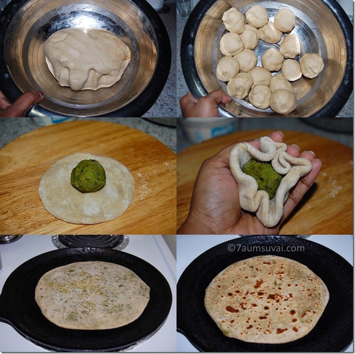 Green peas paratha process
