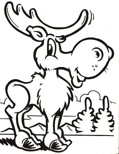 DIBUJO DE ALCE PARA COLOREAR