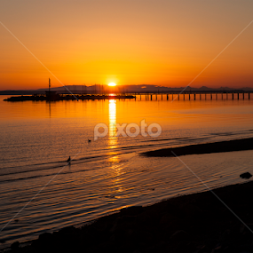 Setting on the Boardwalk 2 by Monte Arnold - Landscapes Sunsets & Sunrises