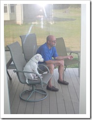 Randy & Bolt hanging out on the deck