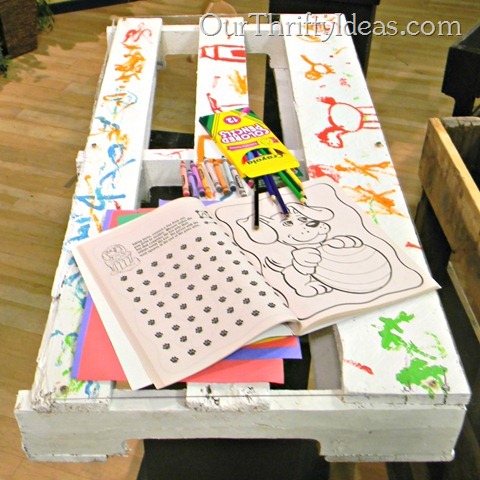 Kids Craft Table from Wood Pallet - Our Thrifty Ideas