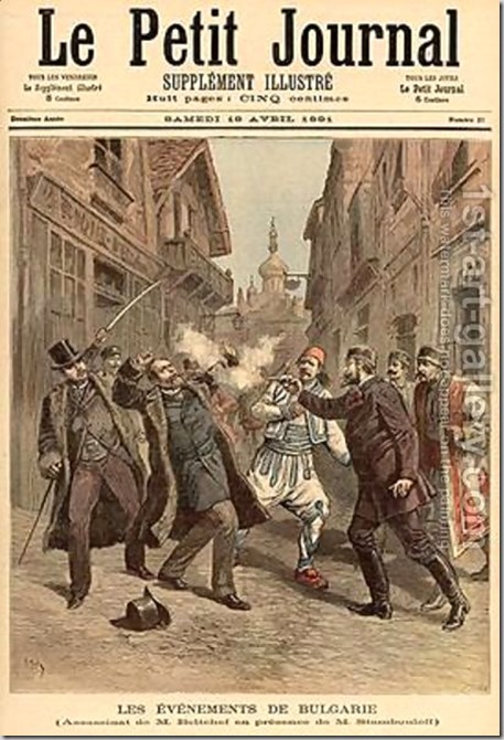 Events-In-Bulgaria-The-Assassination-Of-Mr-Beltchef-In-The-Presence-Of-Stefan-Stambolov-1854-95-From-Le-Petit-Journal-18th-April-1891