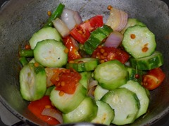 Fry all vegetables for chutney