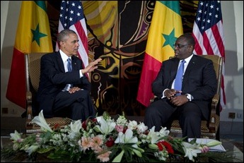 Barack Obama e o presidente do Senegal, Macky Sall