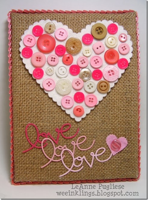 LeAnne Pugliese WeeInklings ColourQ 226 Pinterest Inspired Button and Felt Heart