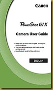 G1X User guide cover page