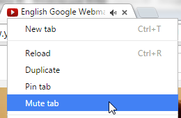Chrome 40 Mute tab context menu