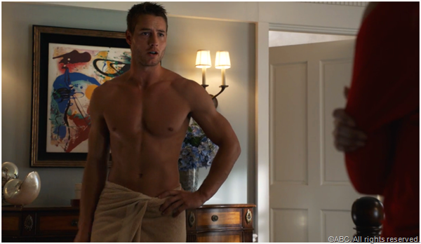 Justin Hartley plays Patrick, the son Victoria gave up for adoption years ago.