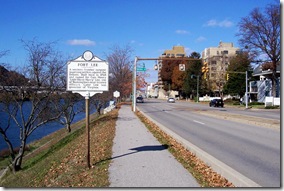 Fort Lee marker in Charleston, West Virginia along Kanawha Boulevard