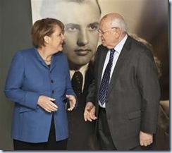 Gorbachev and angela Merkel