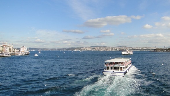 No barco para Üsküdar