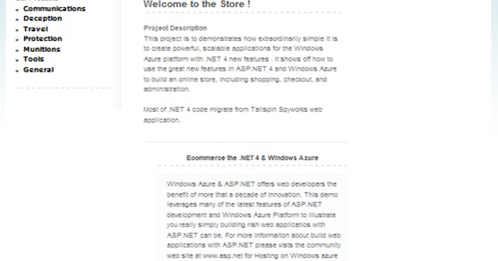 Come Across: Ecommerce Application on Windows Azure with ASP.NET 4.0