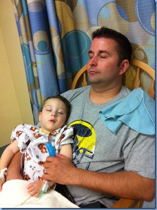 with daddy after surgery
