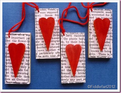 Wooden Valentine Heart Tags