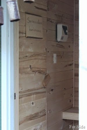 Sauna inside door