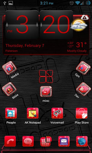 Red Classic Next Launcher 3D