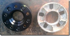 The difference bewteen a billet spacer and the ols style cast hollow spacer.