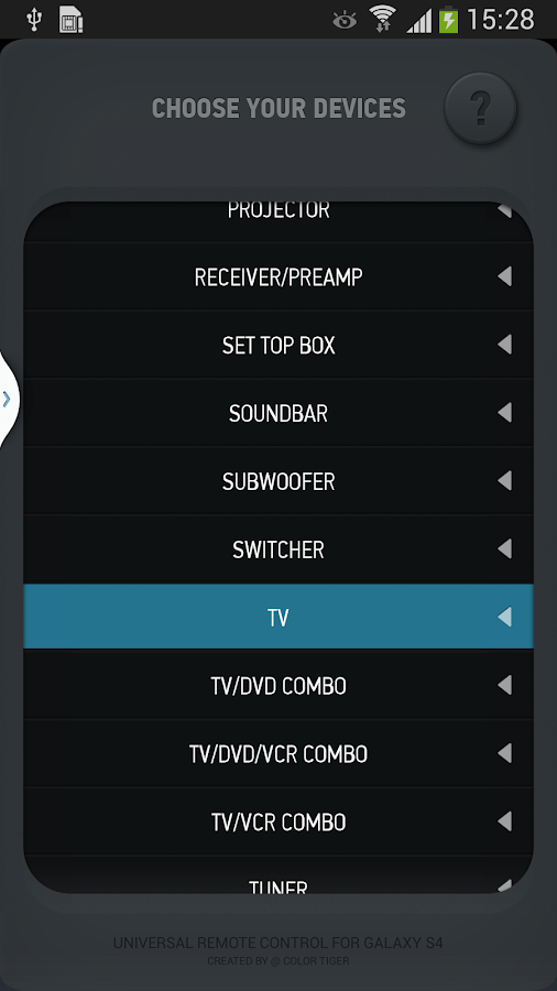 Smart IR Remote for Galaxy S4 - screenshot