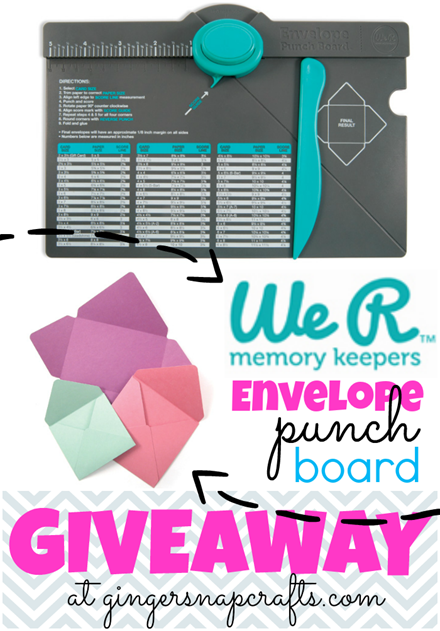 We R Memory Keepers Envelope Punch Board Giveaway @ GingerSnapCrafts.com