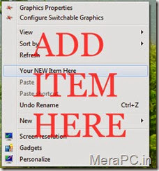 Add Items to desktop context menu