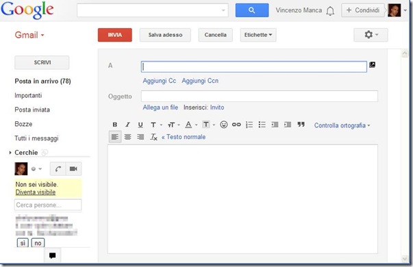 Gmail OldCompose vecchia interfaccia composizione email