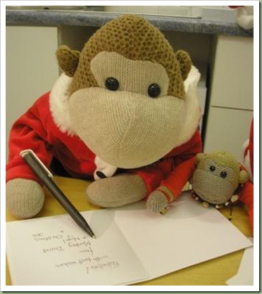 Mums Monkey Christmas Cards 2011
