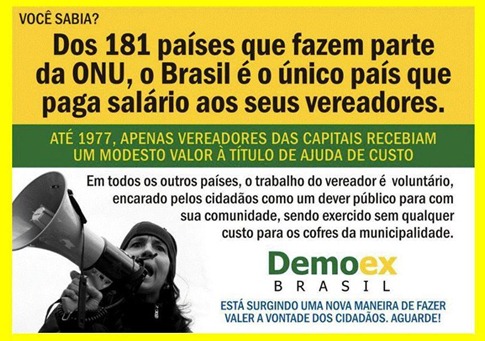 Vereador - só Brasil paga