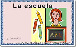 La Escuela - simple, printable bok for basic school vocabulary in Spanish - free from Raki's Rad Resources.